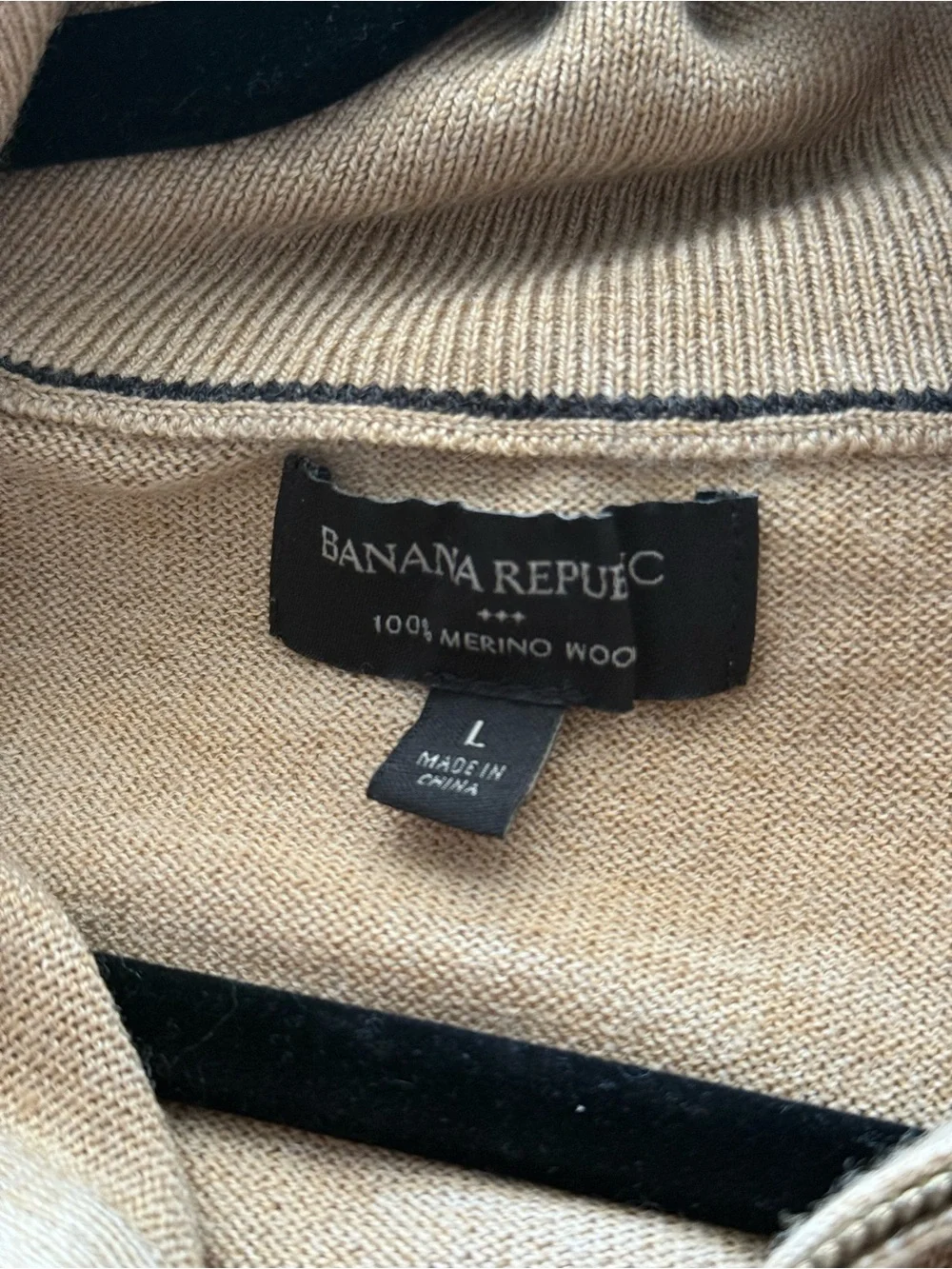 Banana Republic Sweater Mens Large 100% Merino Wool 1/4 Zip
